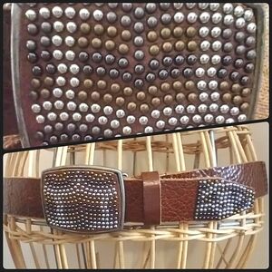 Brown Leather Belt Detailed Large buckle